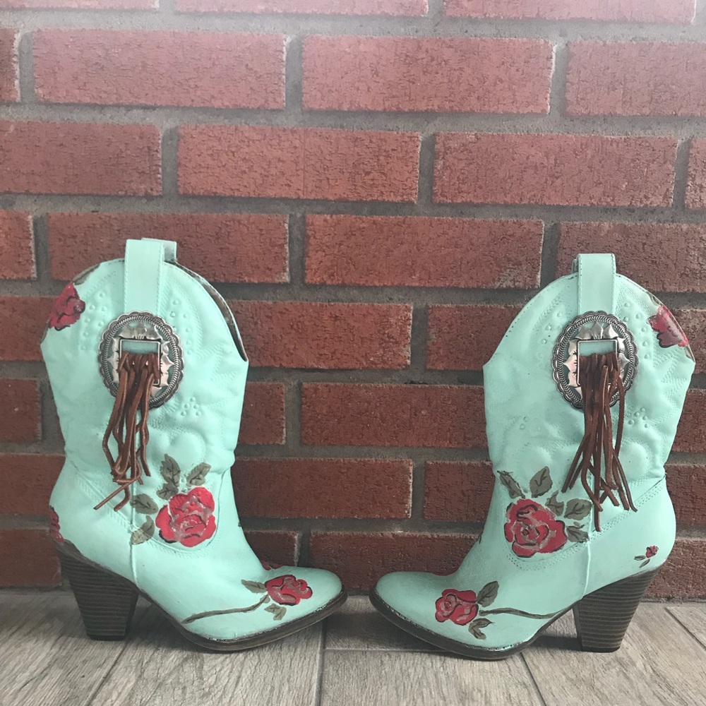 Hand painted cowgirl boots